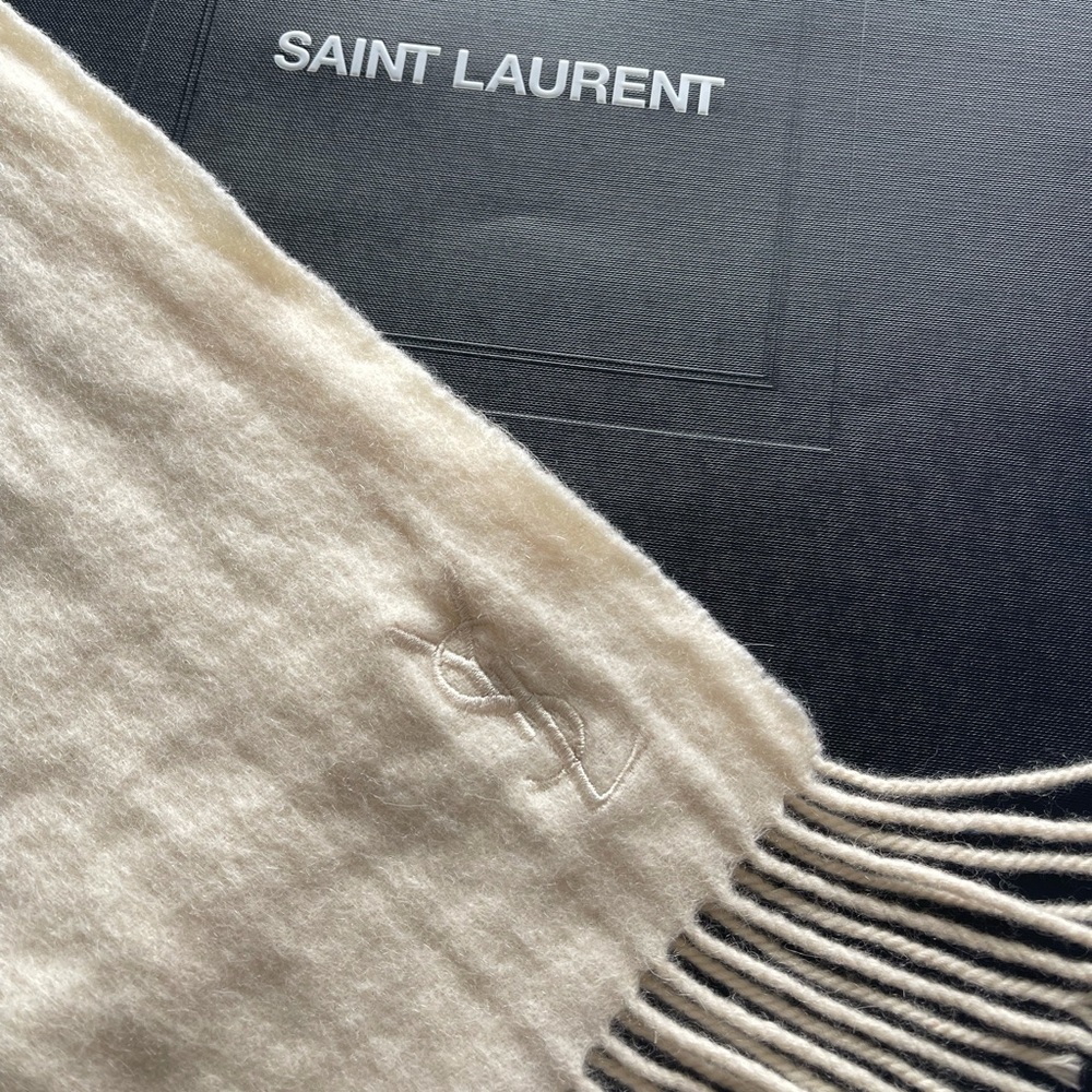 Yves Saint Laurent ivory scarf